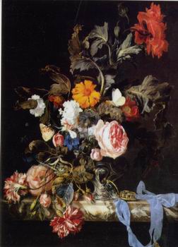 Floral, beautiful classical still life of flowers.045
